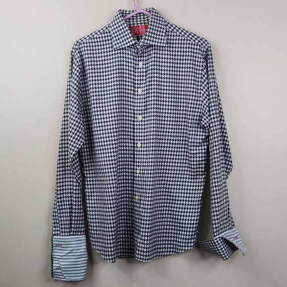 Vintage Rufus Made In USA Long Sleeve Cotton Dress Shirt Medium - Picture 1 of 9